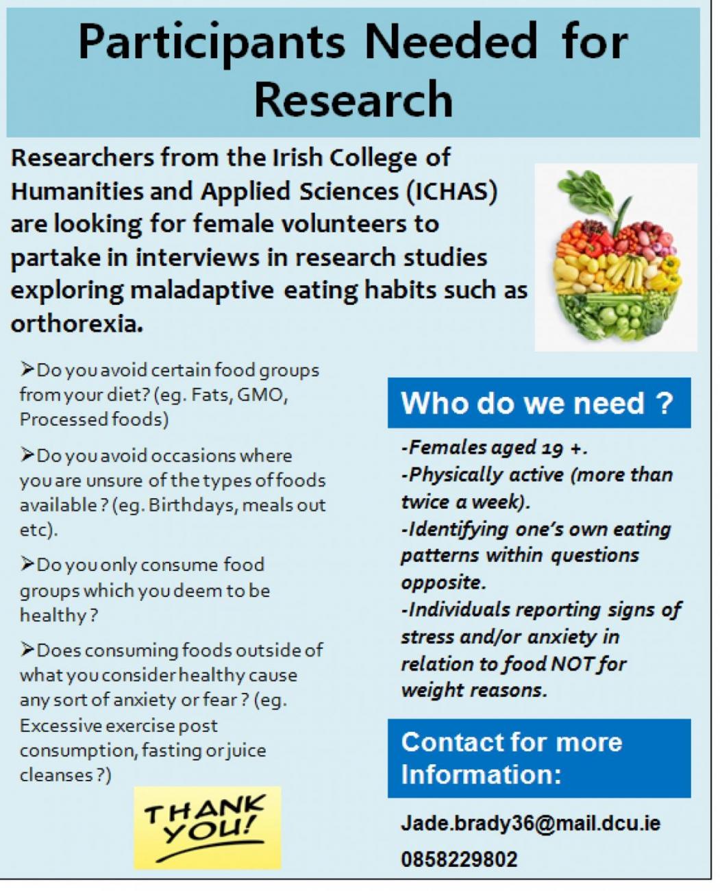Research Participants Needed Exploring Maladaptive Eating Habits